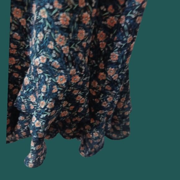 Cupcakes & Cashmere Azura  Floral Ruffle Mini Dress Black & Peach Xsmall - Picture 8 of 16